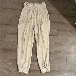 BlankNyc Neutral Cream Drawstring Paperbag Waist Joggers